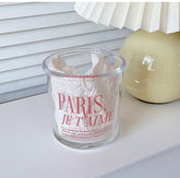 Romantic Pink Lettering "PARIS, JE T'AIME" Glass Cup